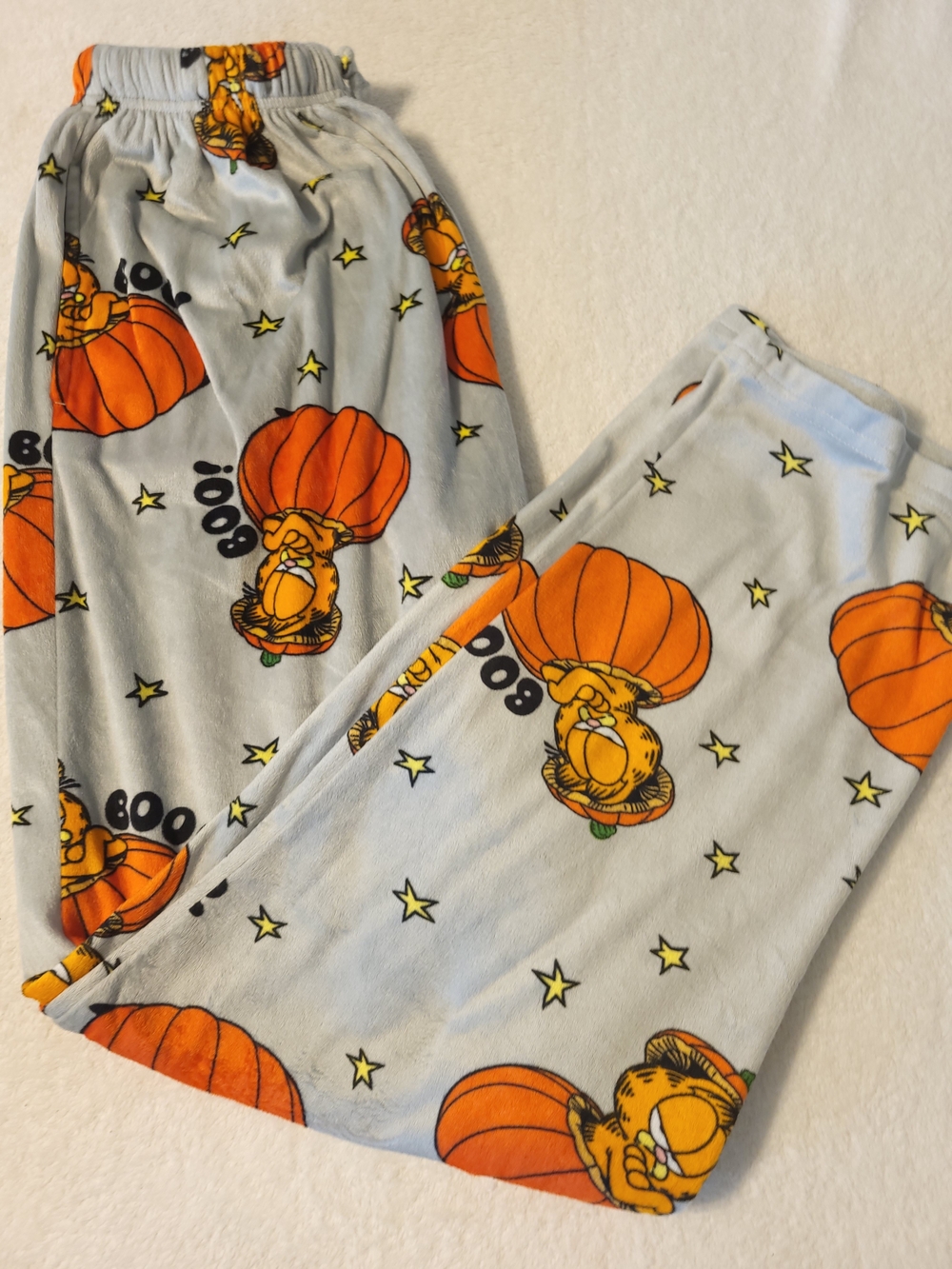 Nickelodeon Garfield Halloween Pajama Pants Soft Fleece Boo! Pumpkin Sz Medium